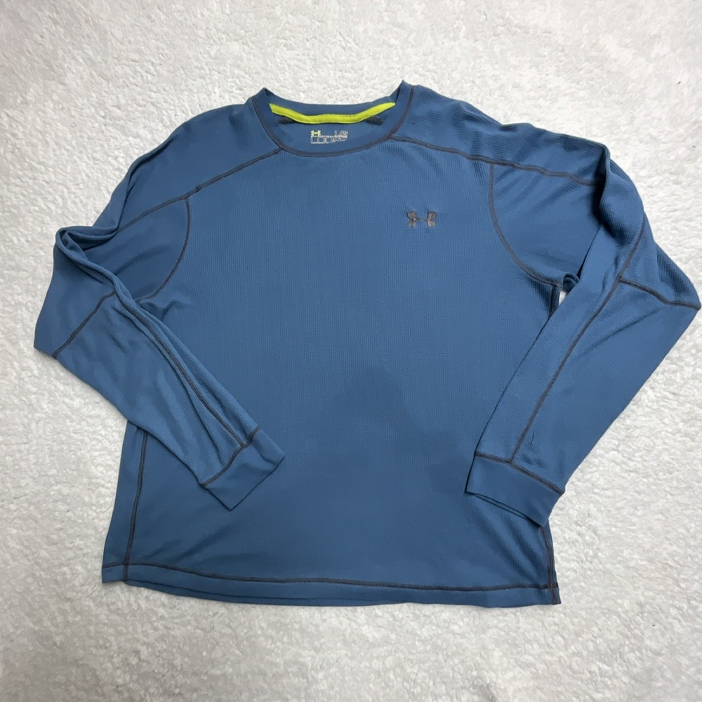 Under Armour Catalyst Pullover T-Shirt Blue Crew Neck Long Sleeve Men's L